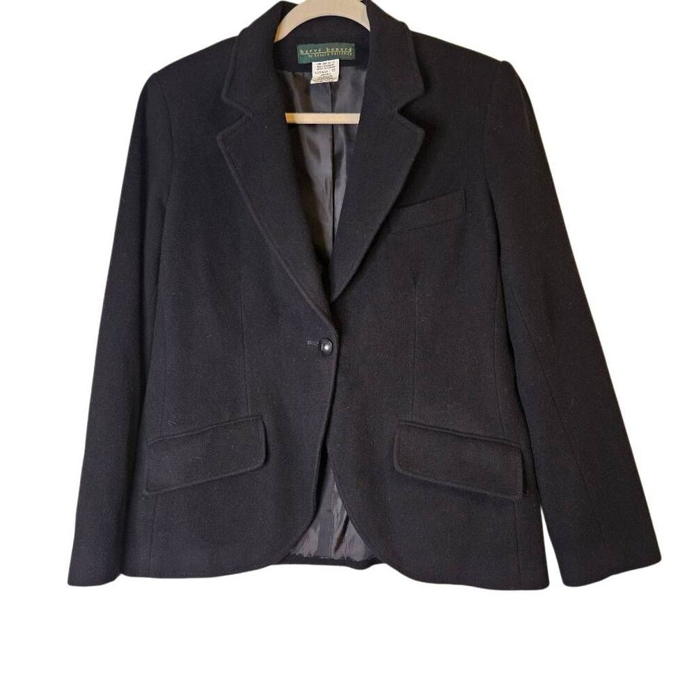 Harve Bernard black wool blend womens blazer. Size 10. Professional wear.